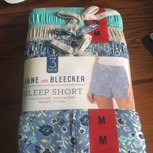 Jane and Bleeker soft stretch sleep short . Relaxed fit . 3” inseam 3 pack